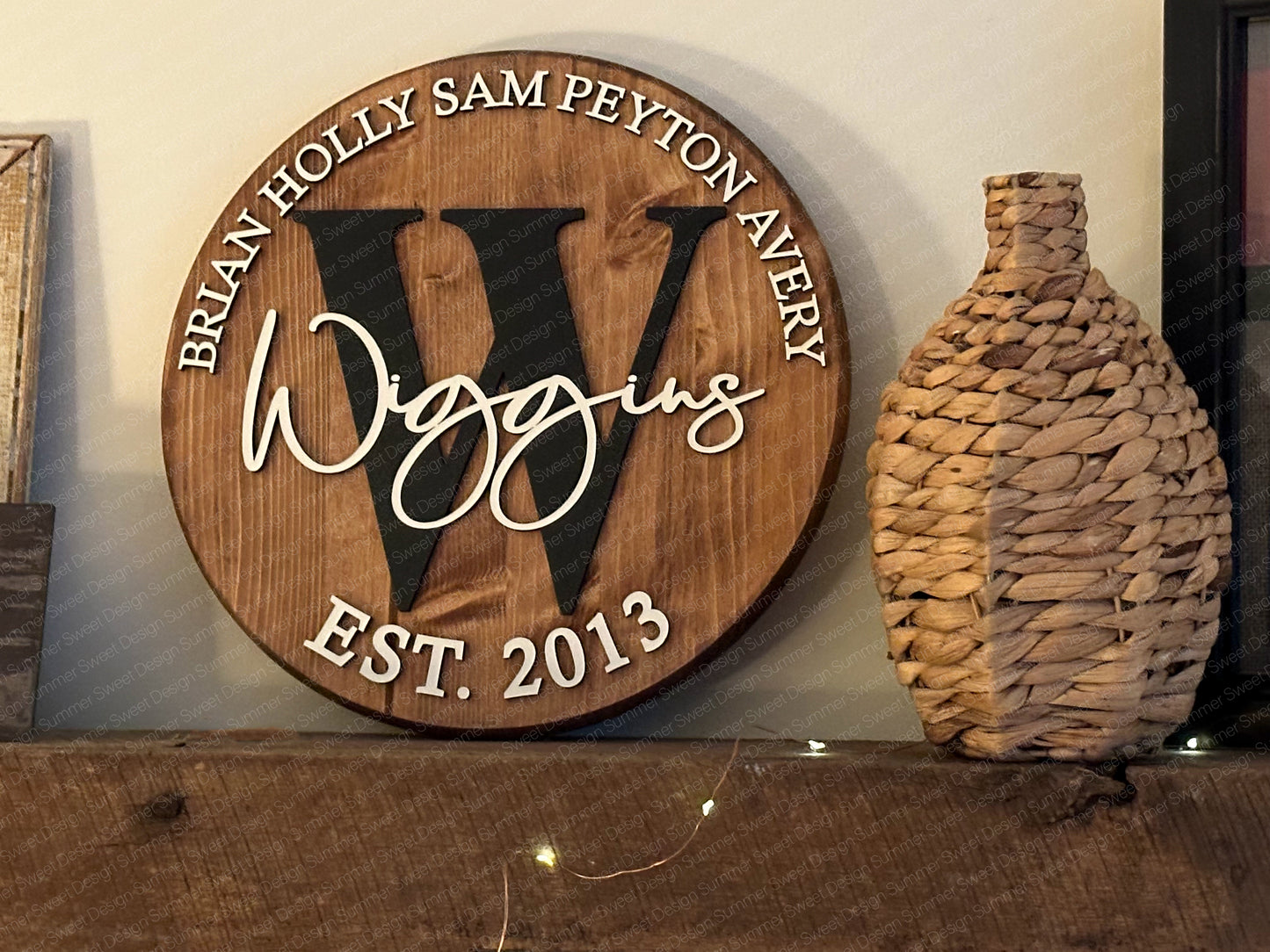Circular Family Monogram Sign