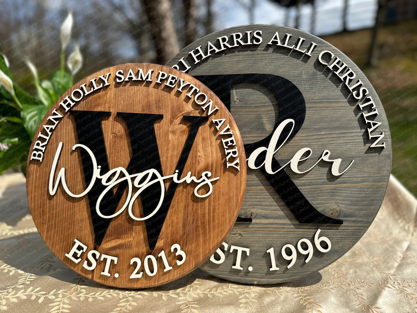 Circular Family Monogram Sign