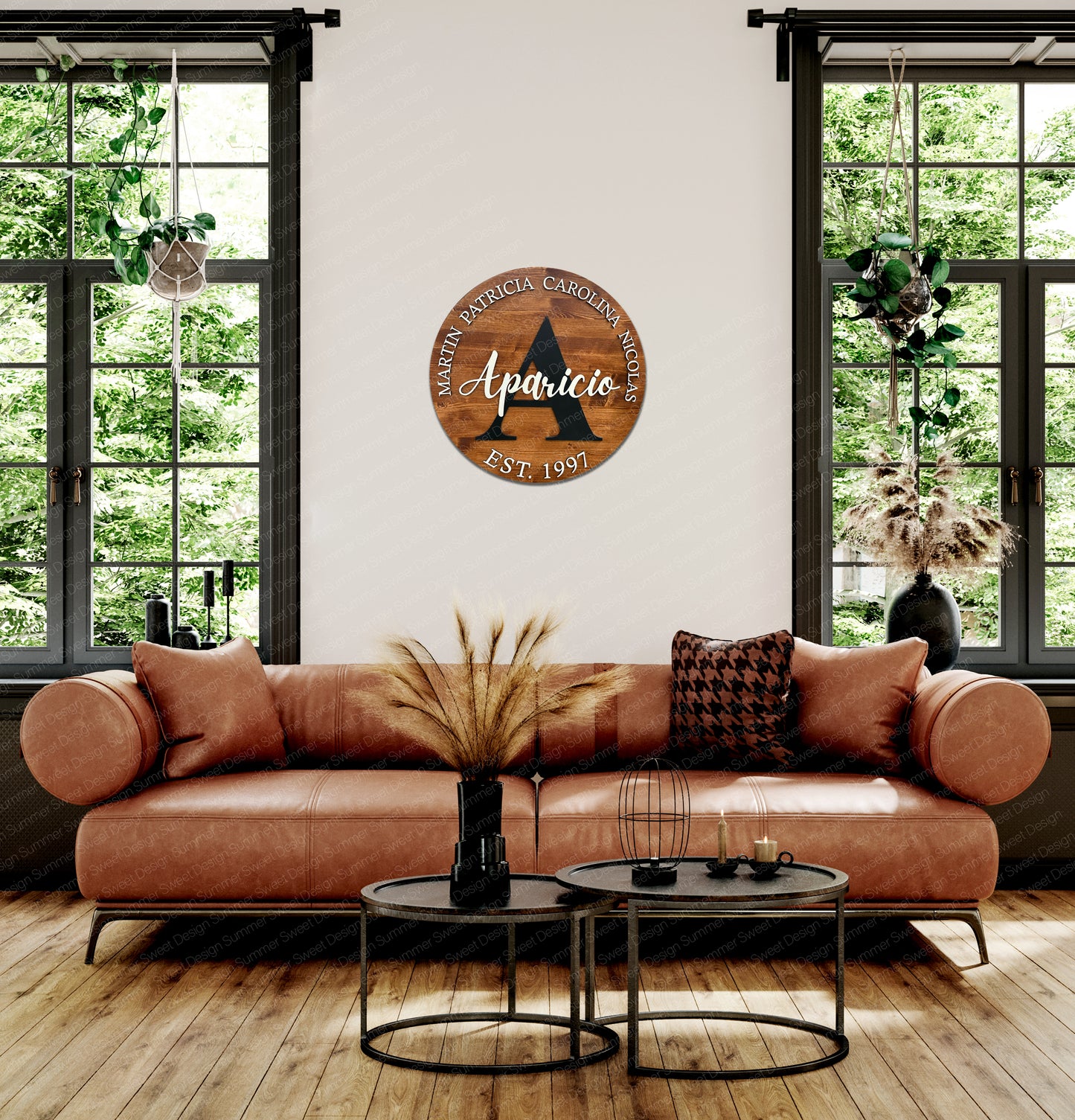Circular Family Monogram Sign