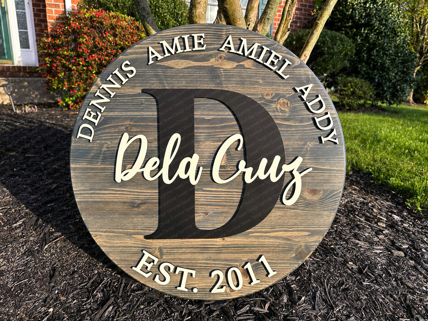 Circular Family Monogram Sign