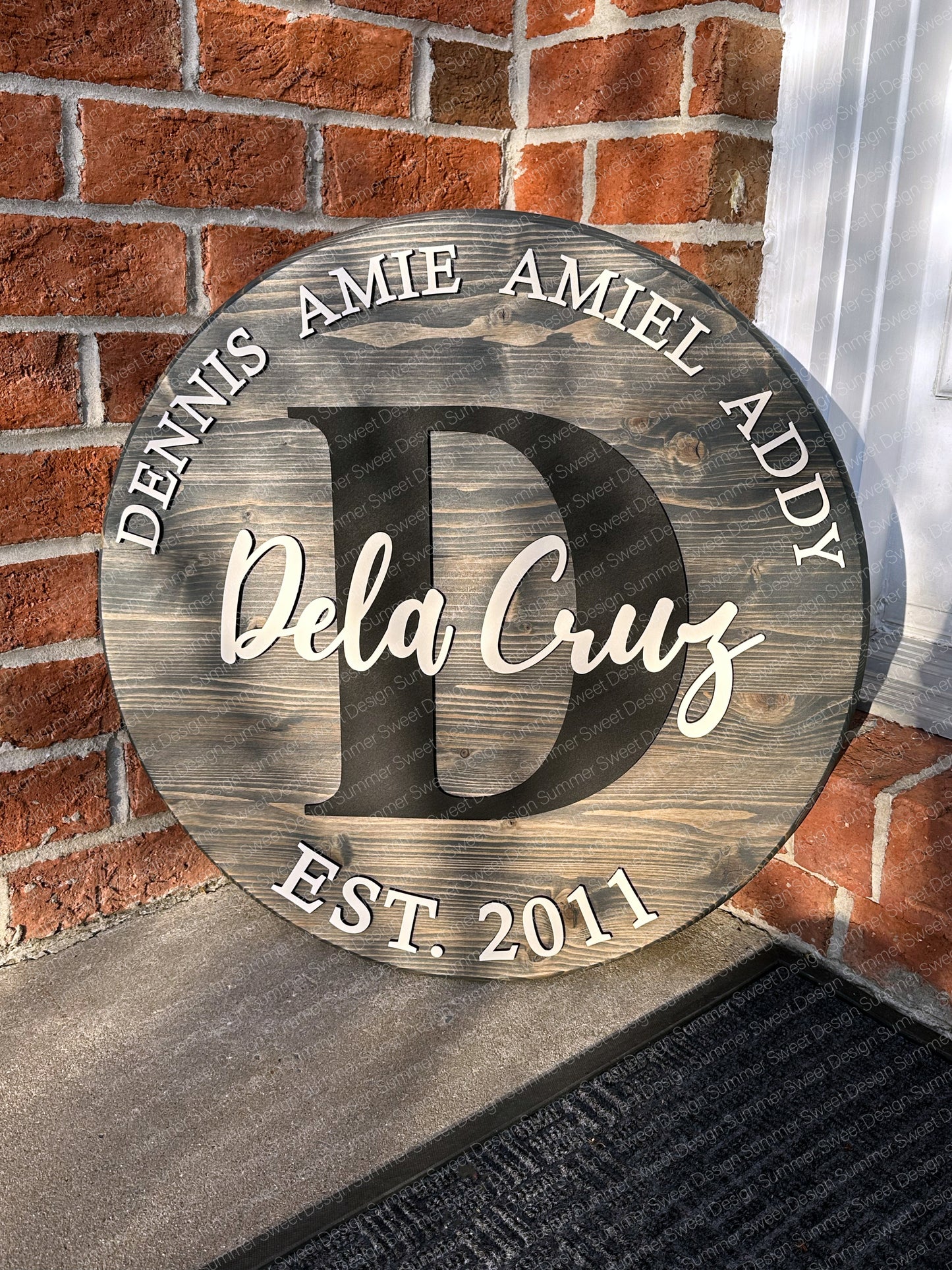Circular Family Monogram Sign