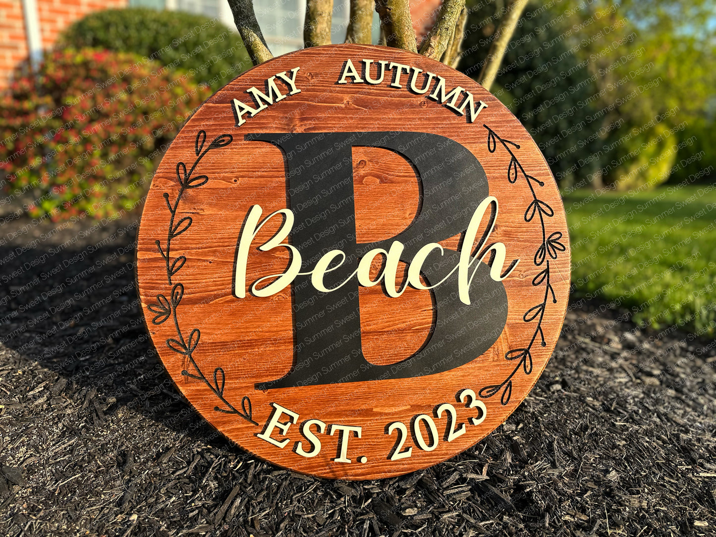 Circular Family Monogram Sign