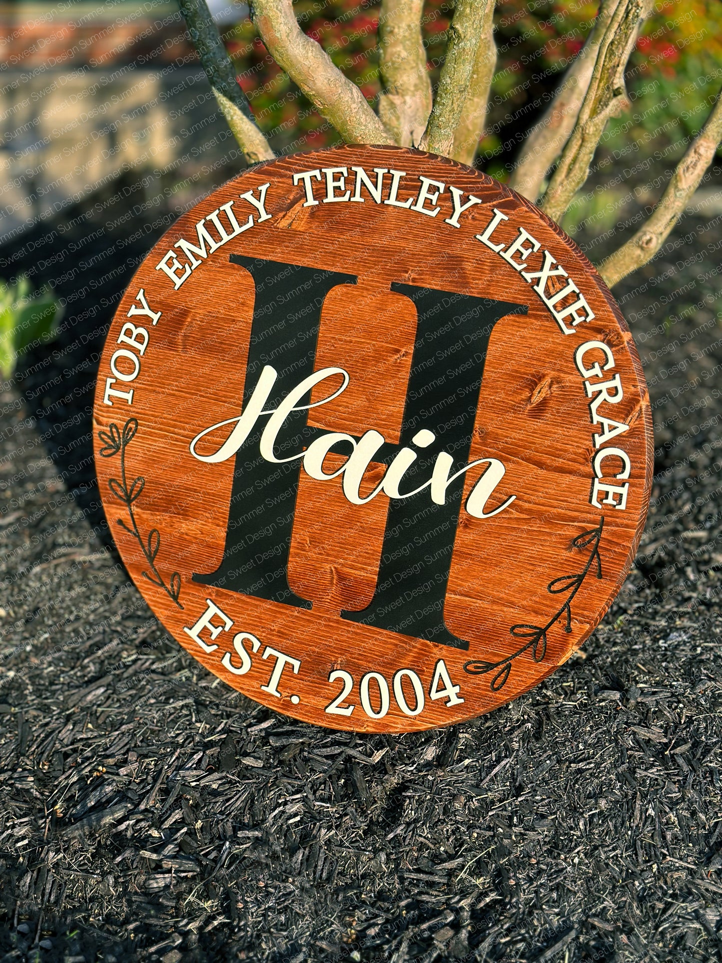 Circular Family Monogram Sign