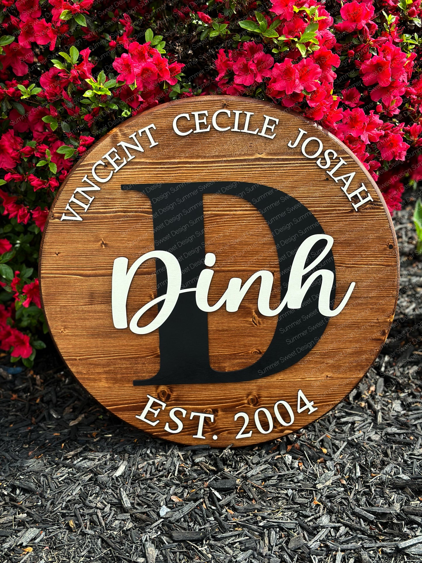 Circular Family Monogram Sign