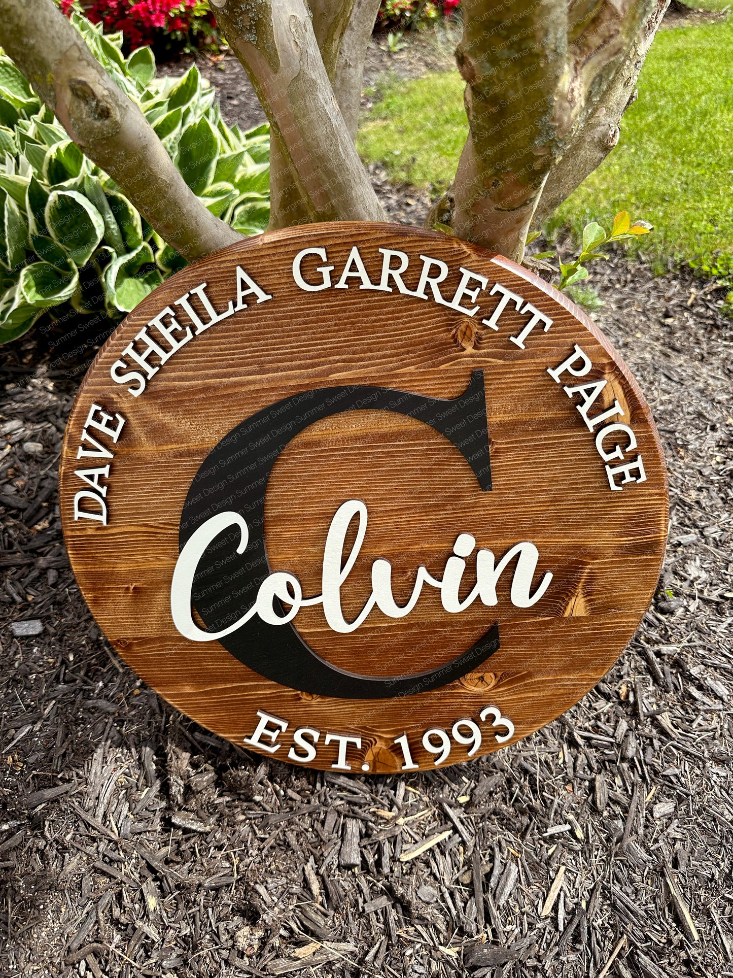 Circular Family Monogram Sign